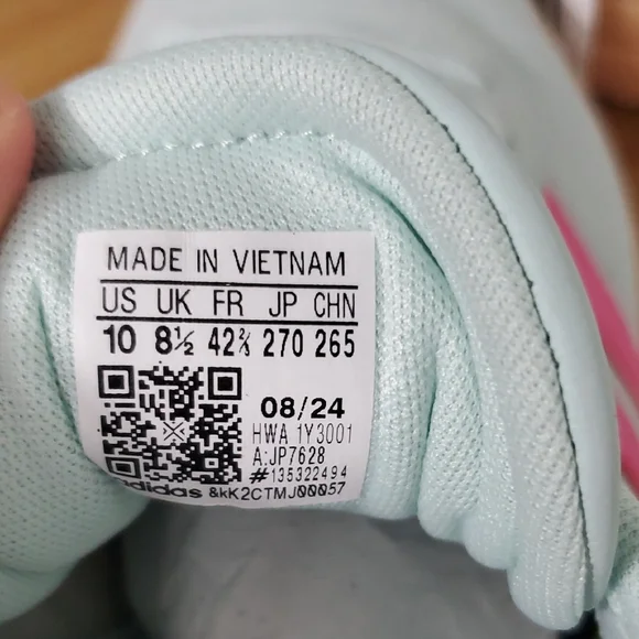 Adidas VL Court Bold Mint Pink Stripes Suede Skateboarding Sneakers W 10 NWT - Picture 9 of 12